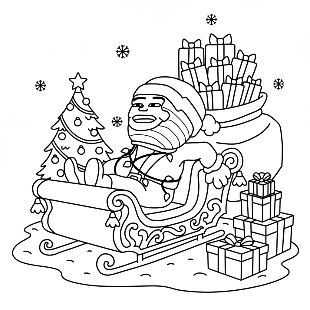 páginas para colorear gratis para adultos Chicleteira Noelteira