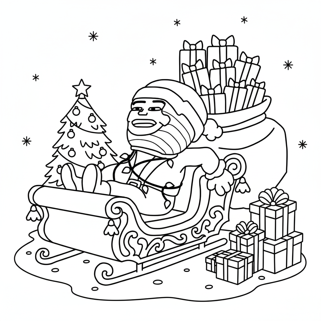 páginas para colorear fáciles de Chicleteira Noelteira