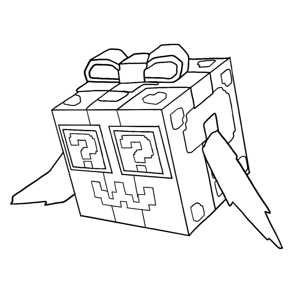 Festive Lucky Block 3 páginas para colorear imprimibles Festive Lucky Block