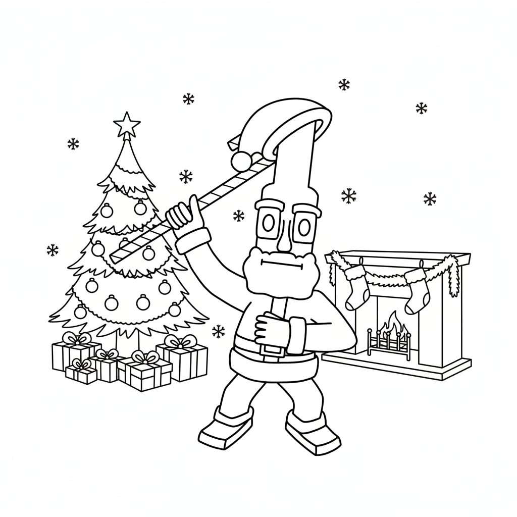 páginas para colorear detalladas de Ho Ho Ho Sahur para adultos