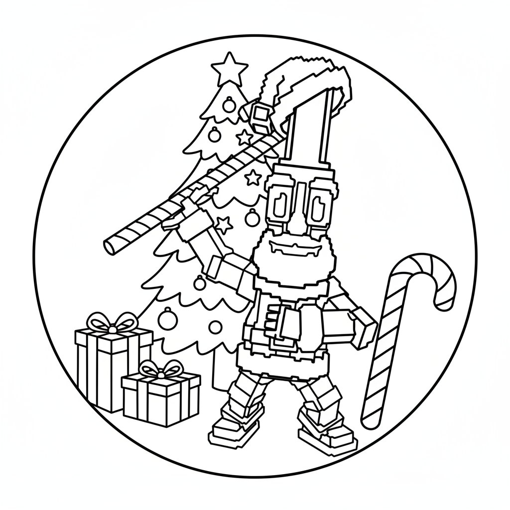 Ho Ho Ho Sahur páginas para colorear de adornos