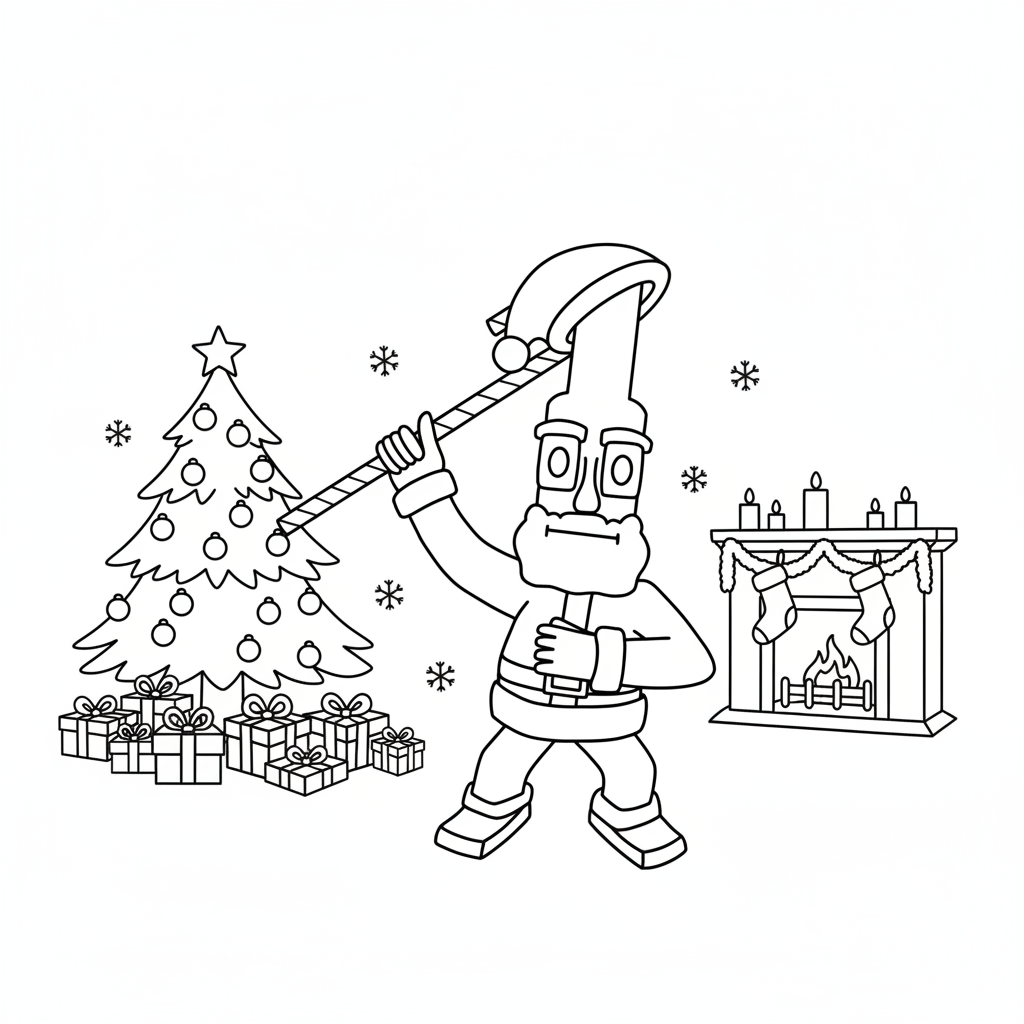 páginas para colorear lindas y fáciles de Ho Ho Ho Sahur