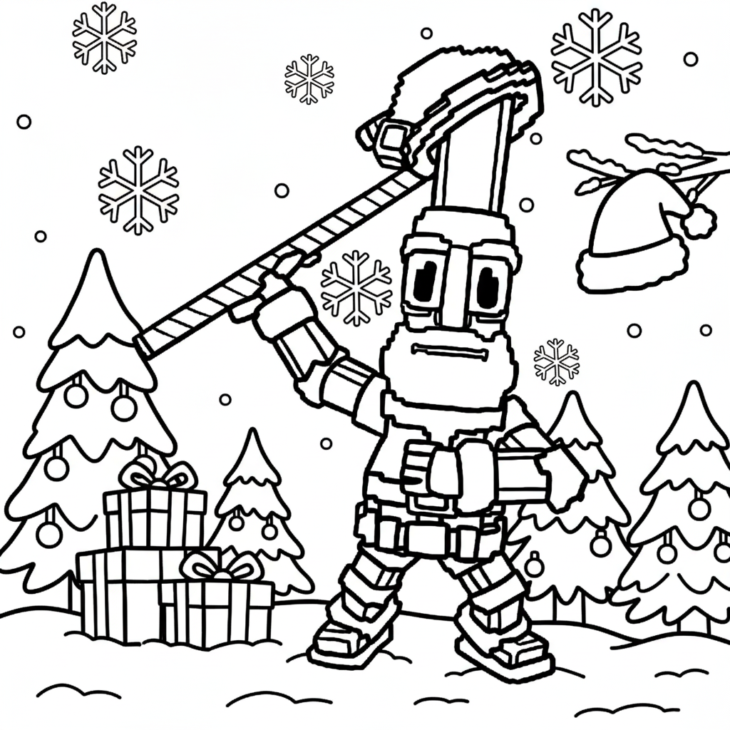 Ho Ho Ho Sahur páginas para colorear fáciles