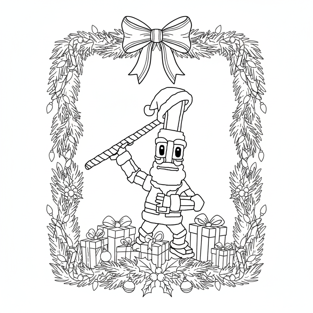 Ho Ho Ho Sahur páginas para colorear para adultos fáciles