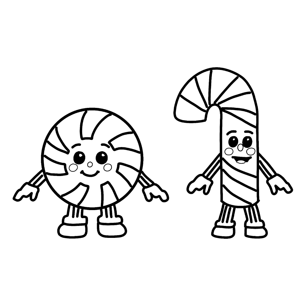 Los Candies 4 páginas para colorear lindas y fáciles de Los Candies