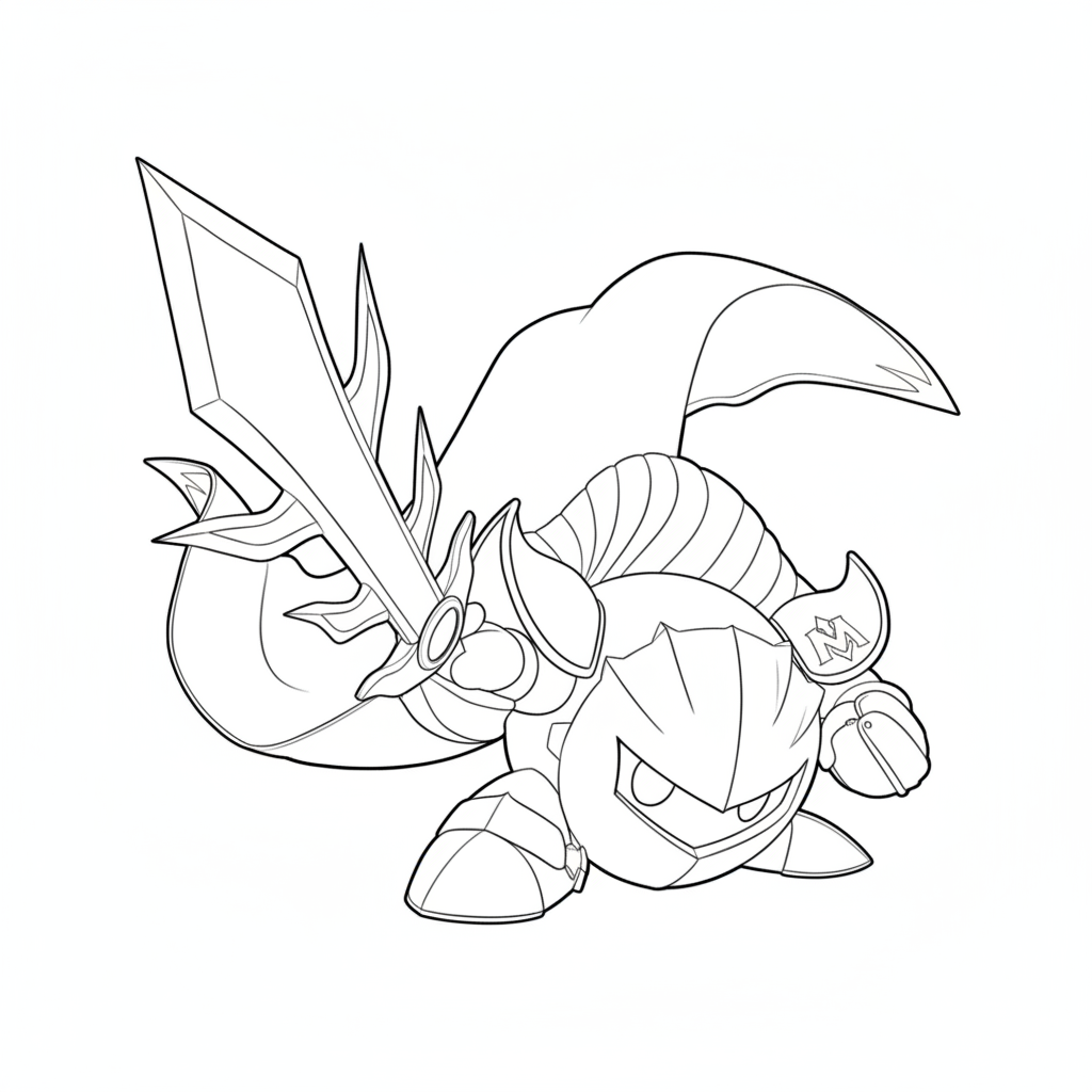 Mega Knight páginas para colorear fáciles