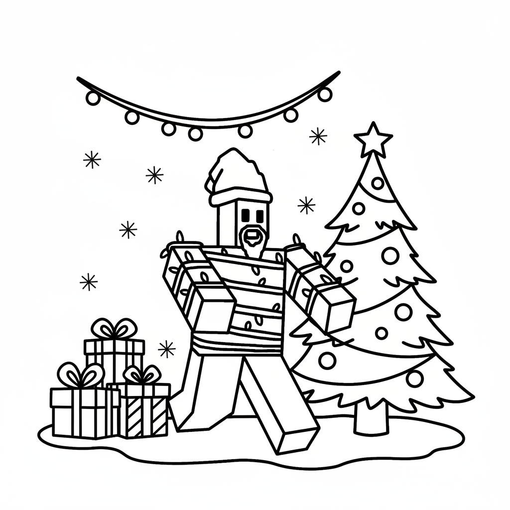 Noobini Santanini 7 páginas para colorear imprimibles gratis Noobini Santanini