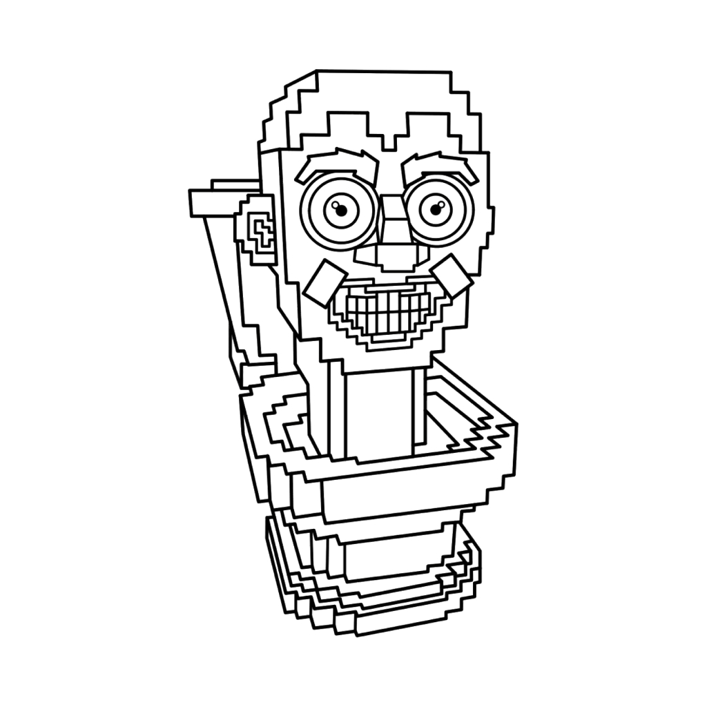Skibidi Toilet Brainrot para colorear