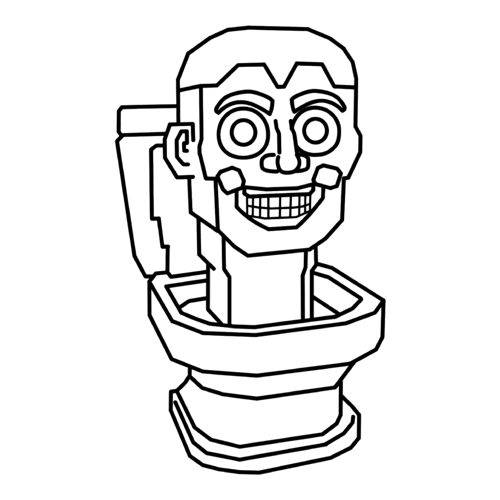 lindas páginas para colorear Skibidi Toilet Brainrot