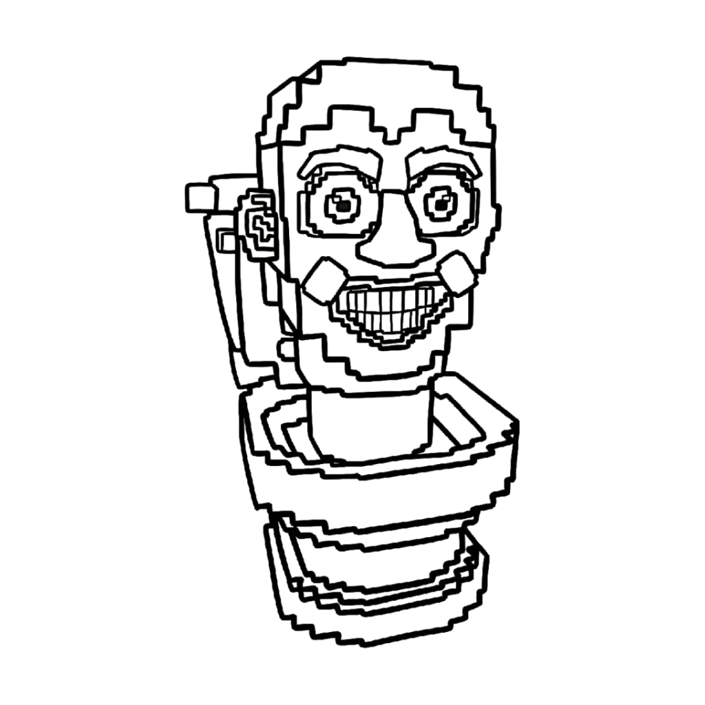 Skibidi Toilet Brainrot páginas para colorear para adultos