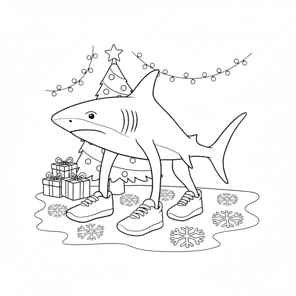 Tralalero Tralala Navidad 7 Tralalero Tralala Navidad páginas para colorear para imprimir gratis