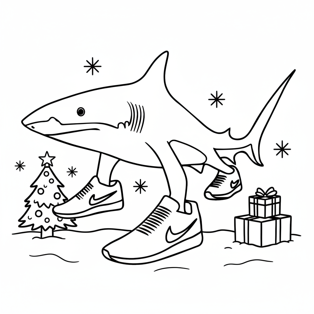 Tralalero Tralala Navidad 10 divertidas páginas para colorear Tralalero Tralala Navidad