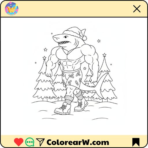 Tralalero Tralala Navidad para colorear thumbnail