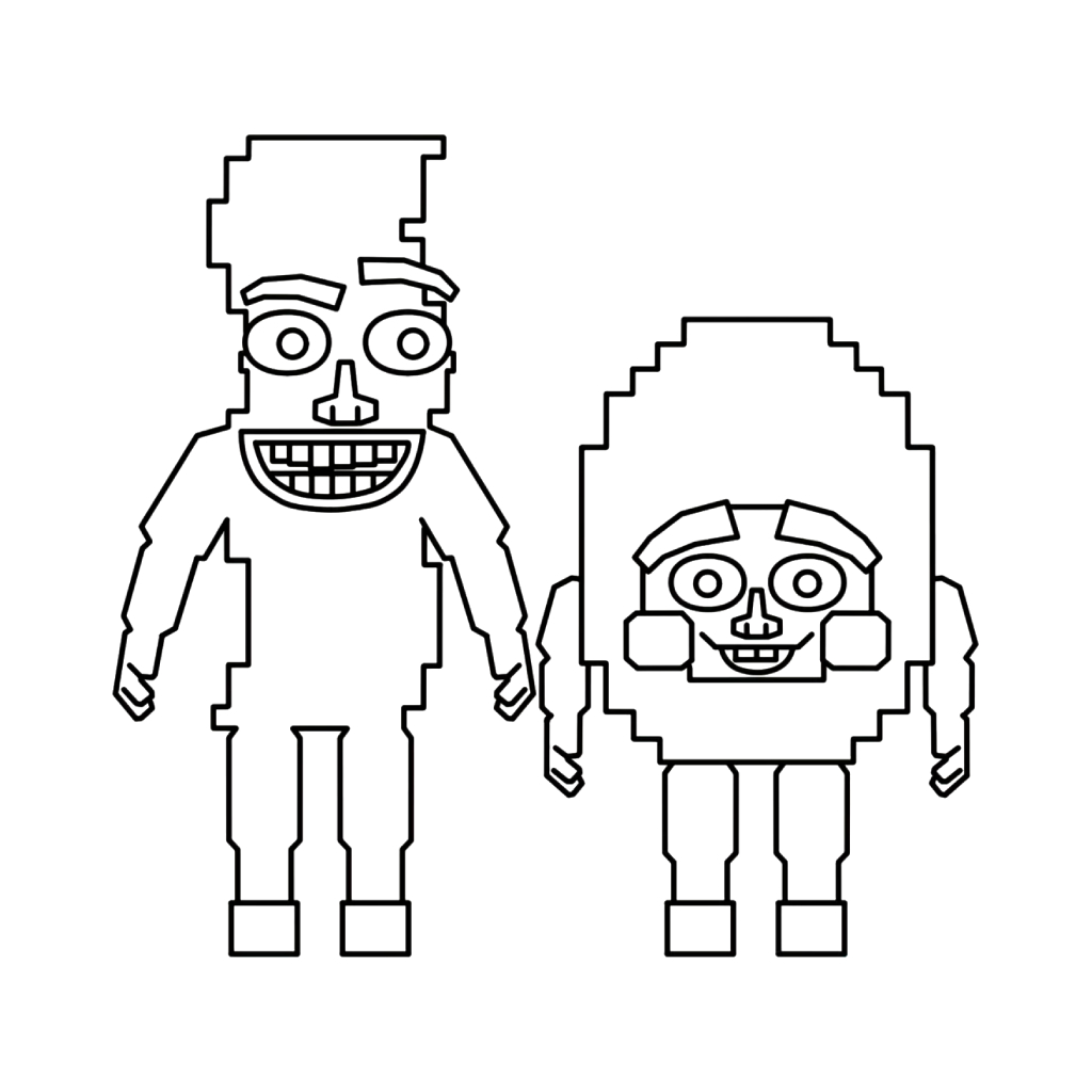 Bacuru and Egguru para colorear