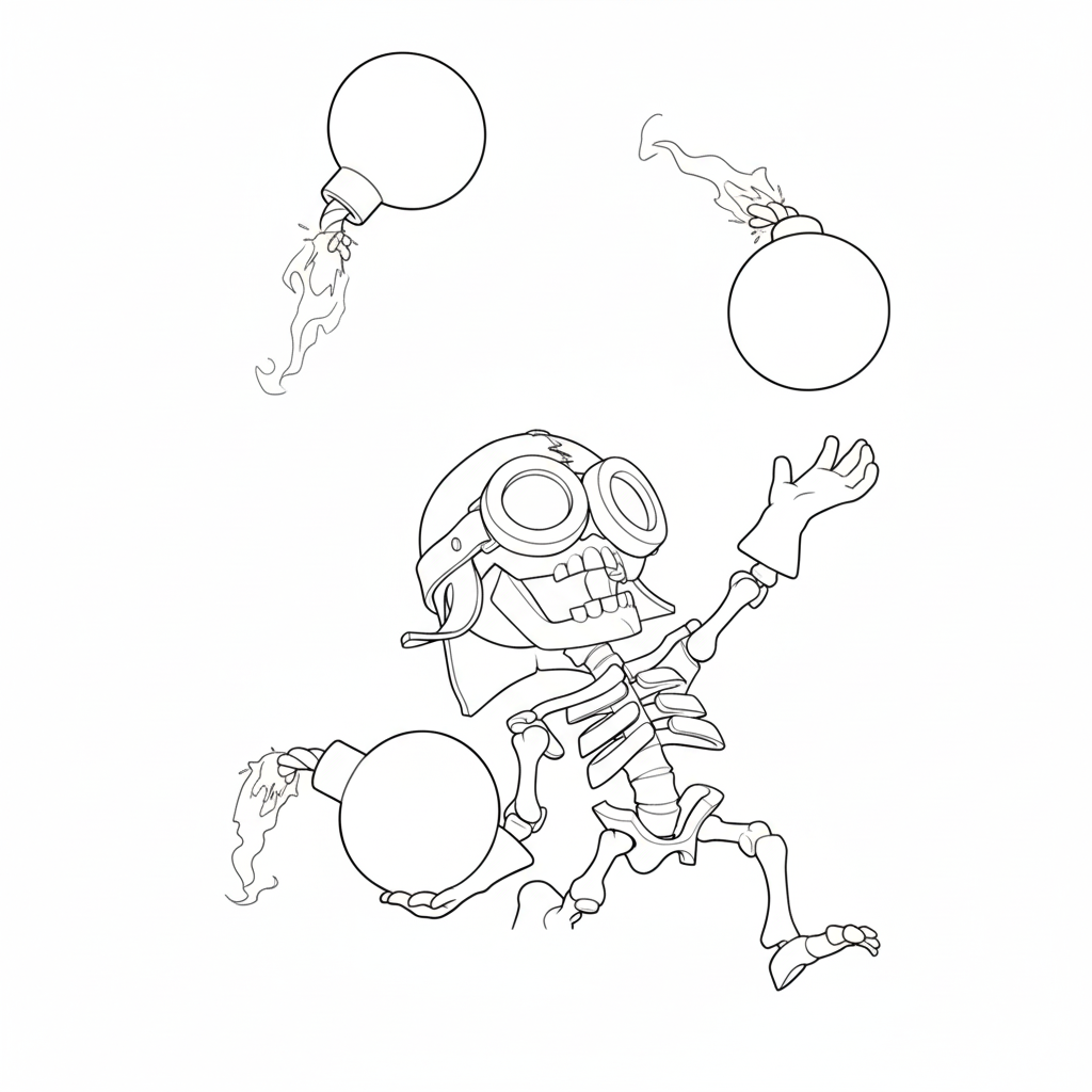 páginas para colorear kawaii lindas Bomber