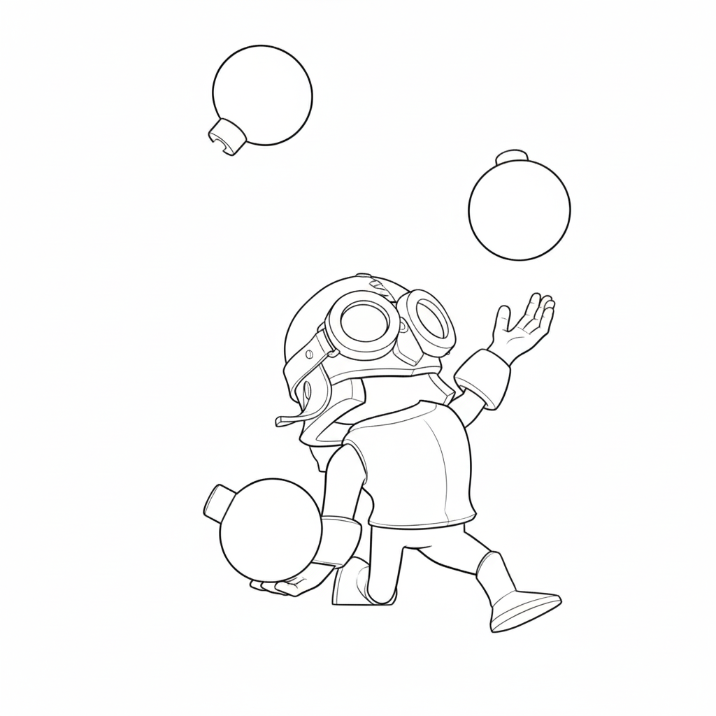 páginas para colorear para niños Bomber