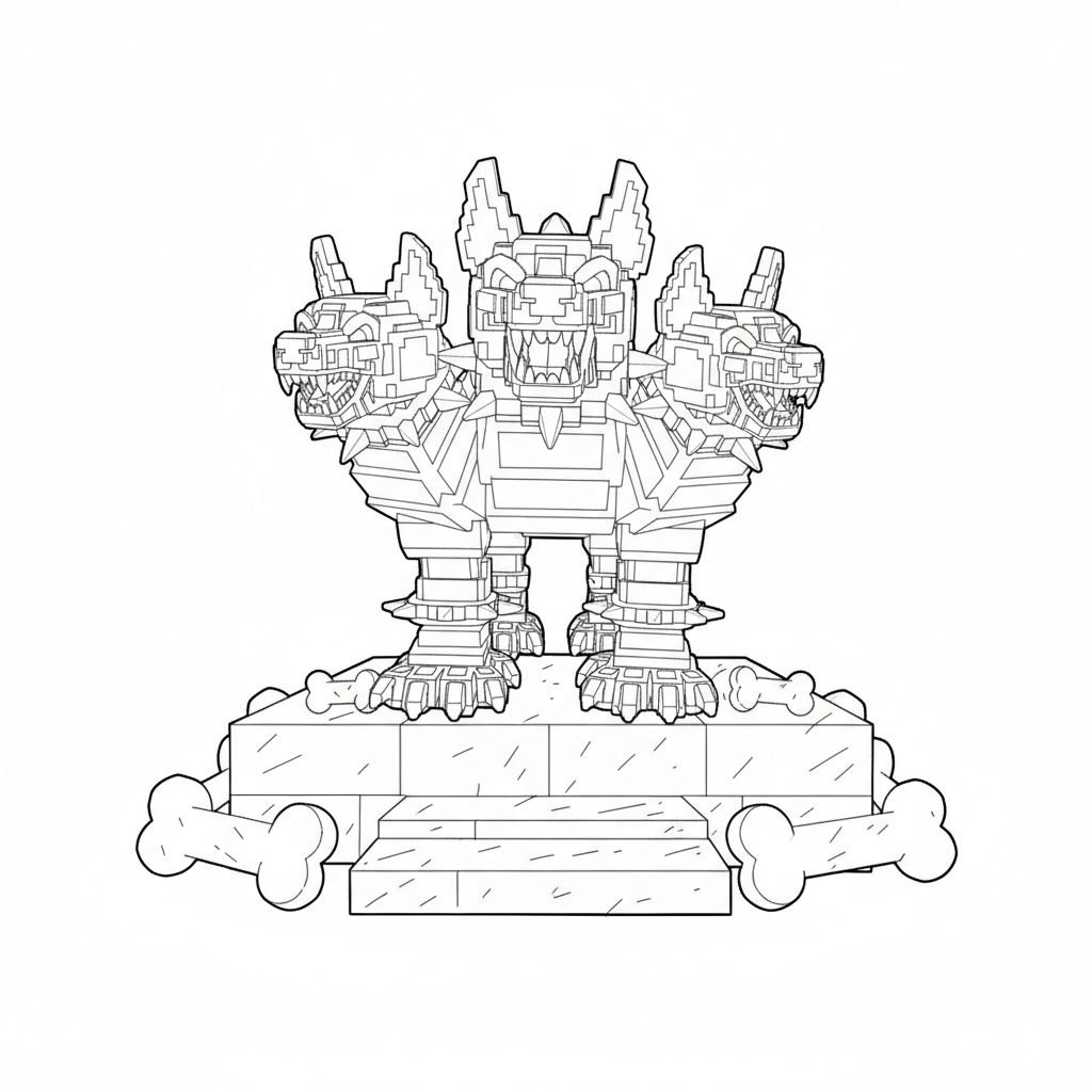 Cerberus dibujos para colorear