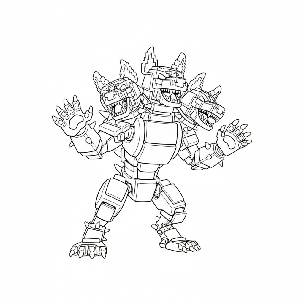 páginas para colorear imprimibles Cerberus para adultos