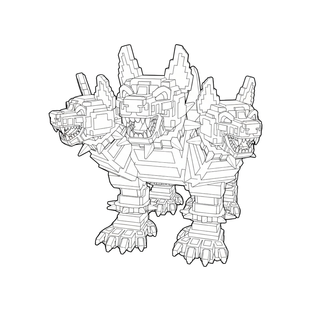 Cerberus páginas para colorear para imprimir gratis 1