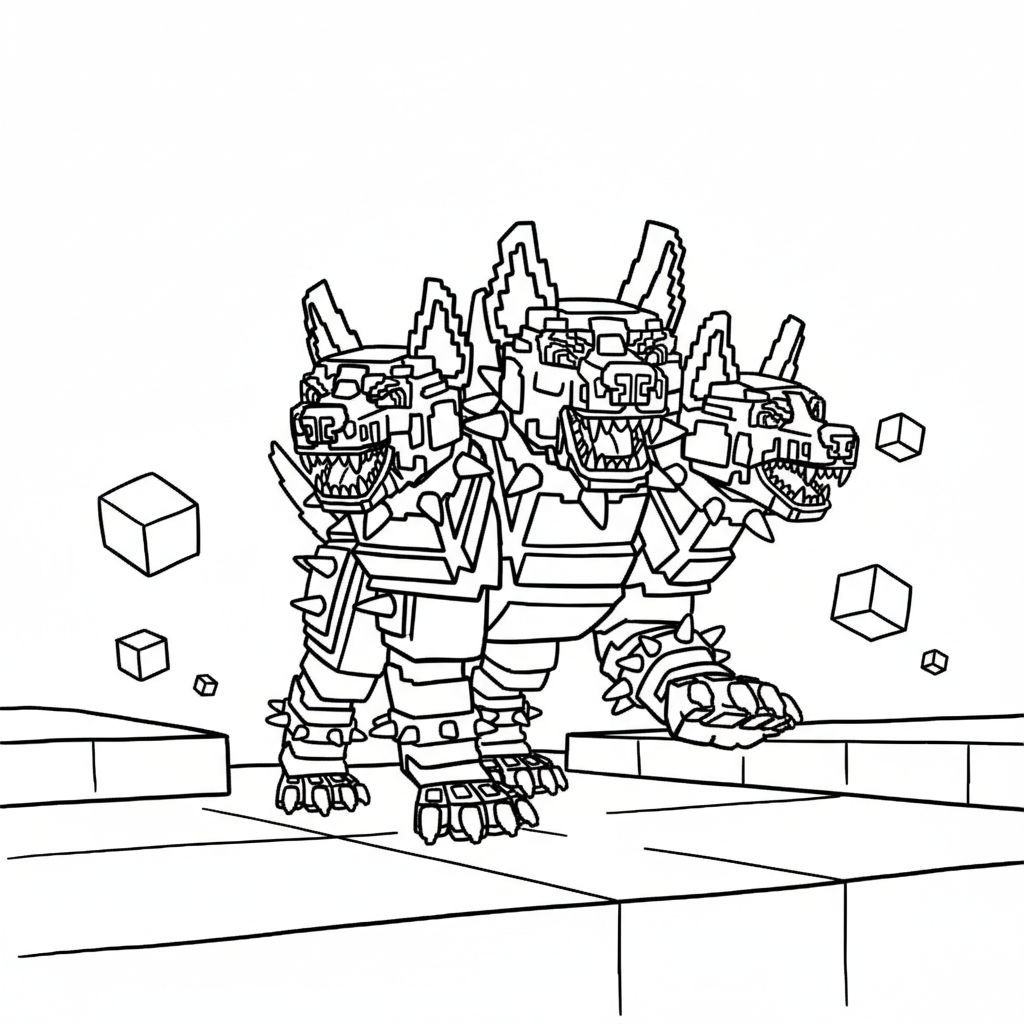 páginas para colorear Cerberus imprimibles