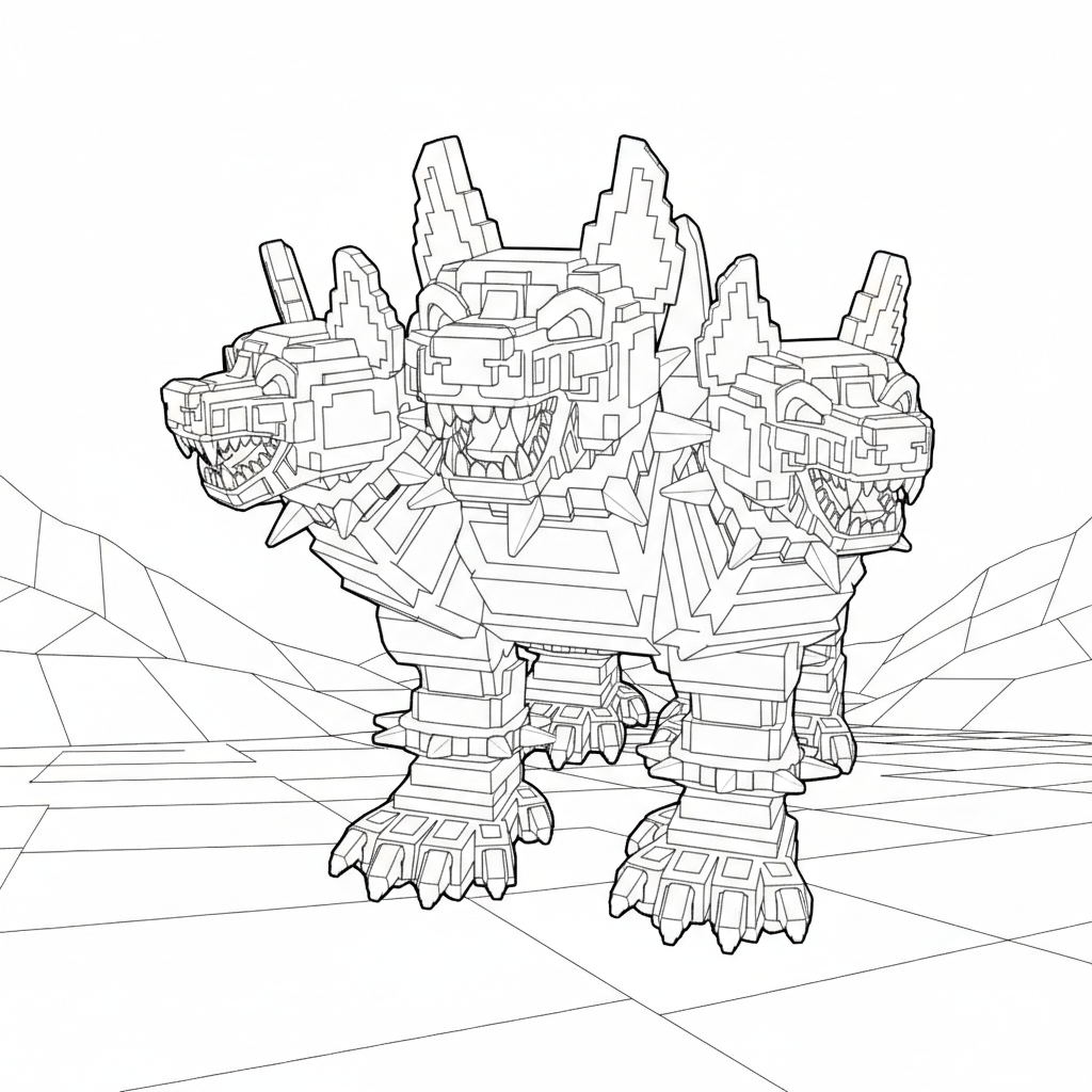 páginas para colorear gratis Cerberus