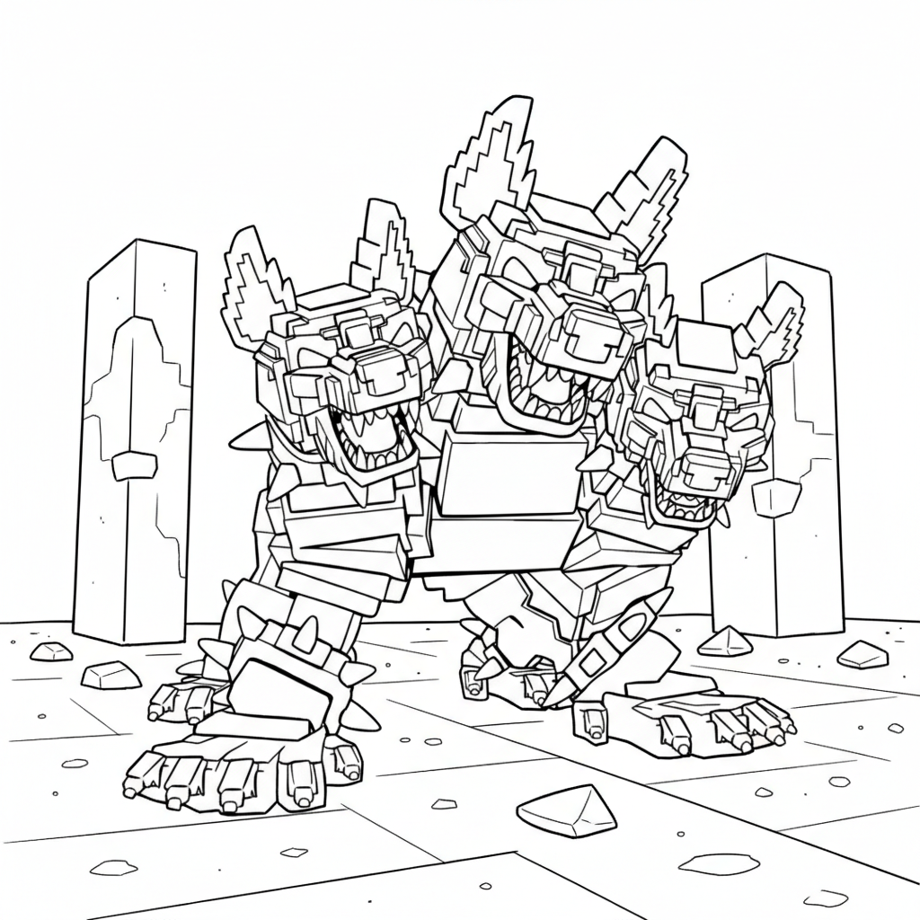 lindas páginas para colorear Cerberus