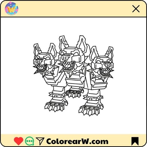 Cerberus para colorear thumbnail