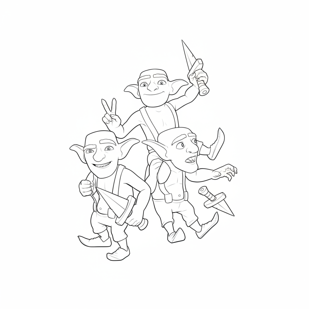 páginas para colorear imprimibles Goblin Brawler