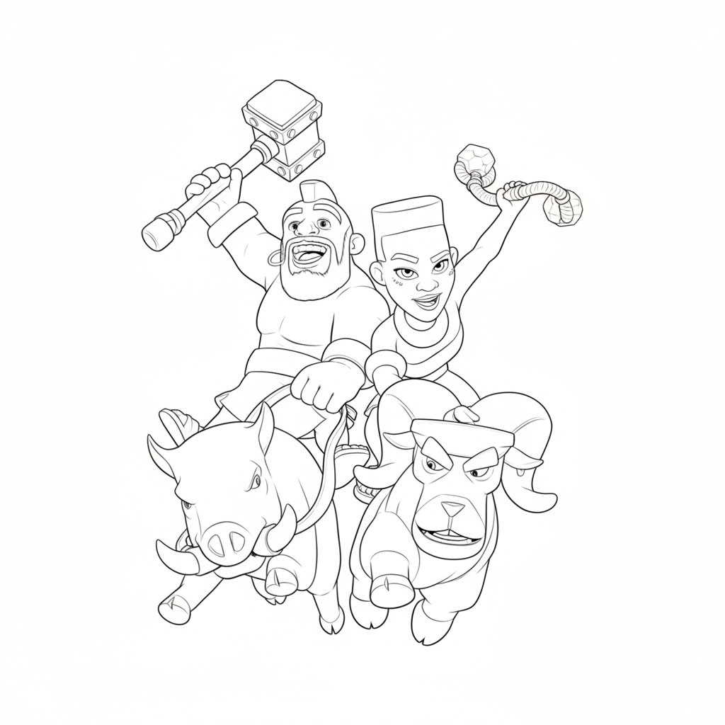 páginas para colorear para imprimir gratis Hog Rider