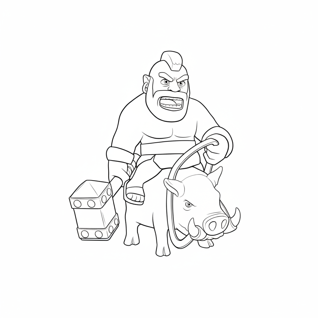 páginas para colorear Hog Rider imprimibles gratis 1