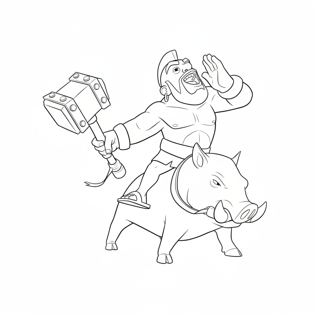 lindas páginas para colorear Hog Rider