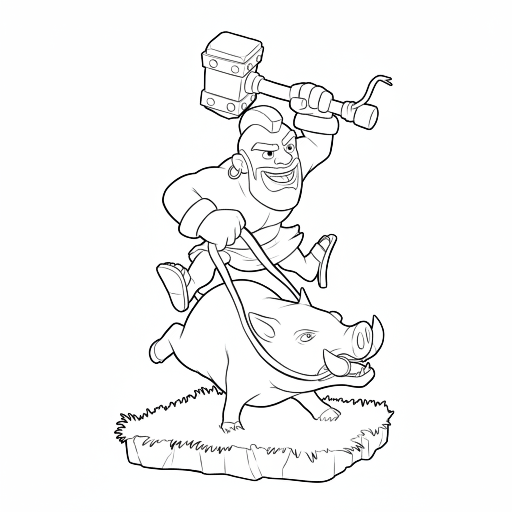 Hog Rider páginas para colorear para adultos fáciles