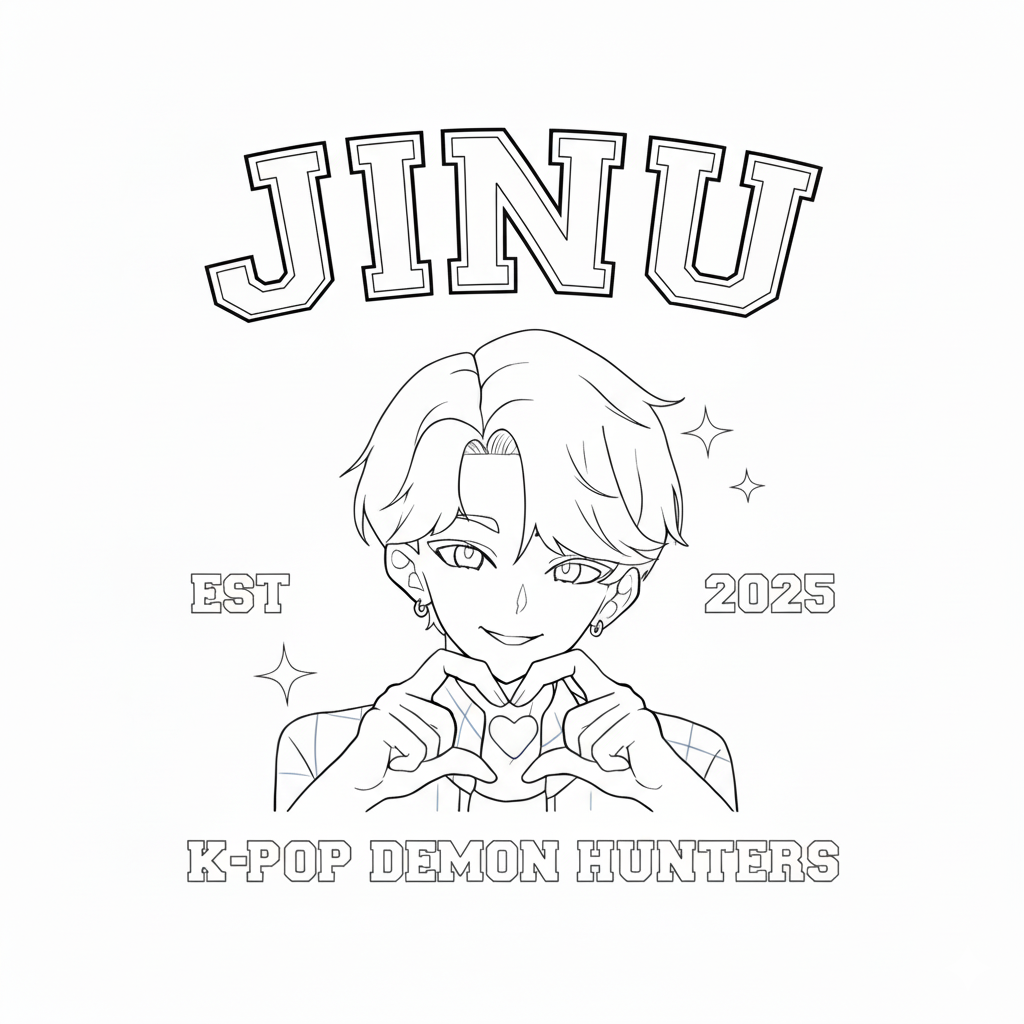 Jinu 3 divertidas páginas para colorear Jinu