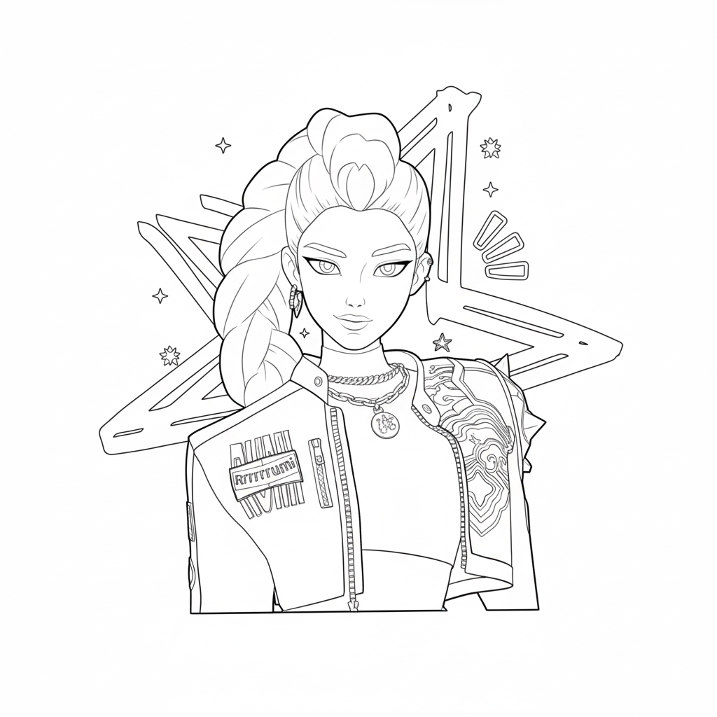 páginas para colorear kawaii lindas Rumi