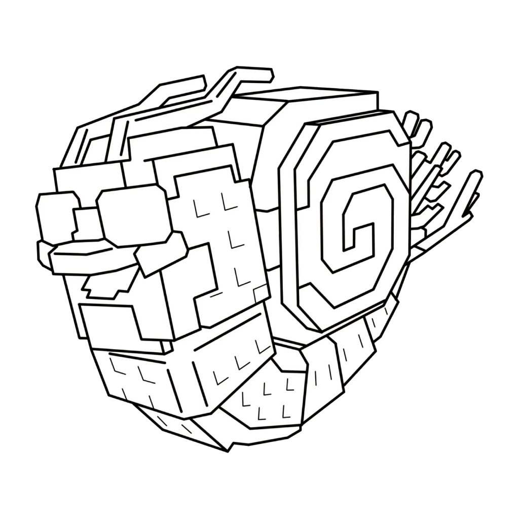 páginas para colorear kawaii lindas Tootini Shrimpini