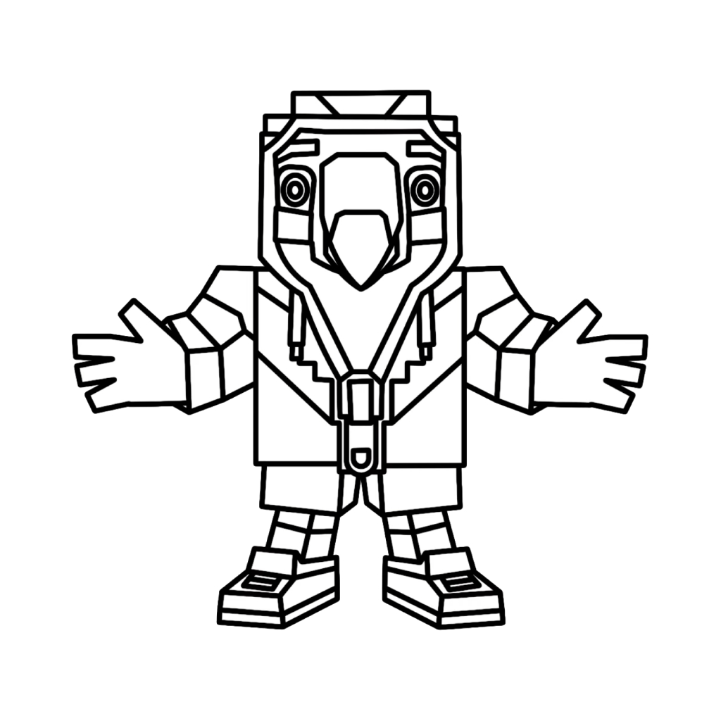 páginas para colorear detalladas de Tuff Toucan