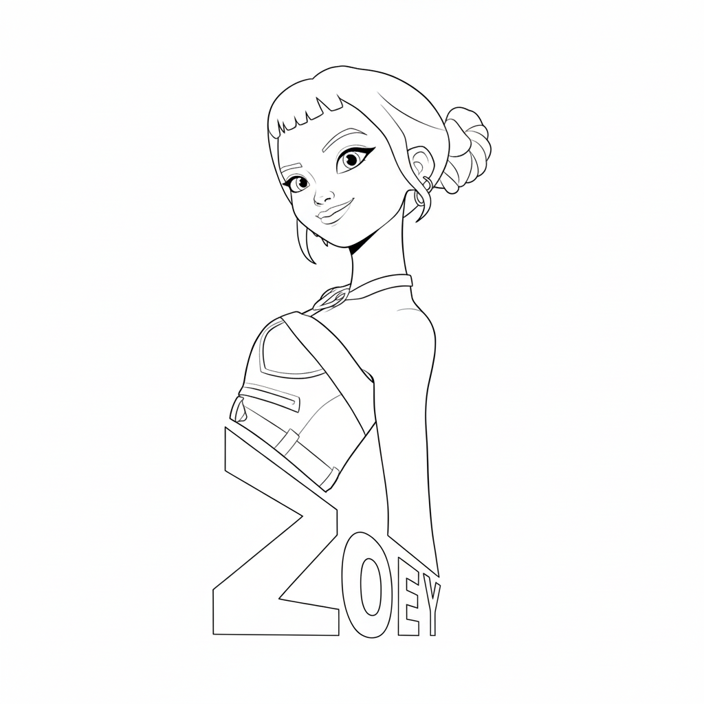 páginas para colorear gratis Zoey para adultos 1