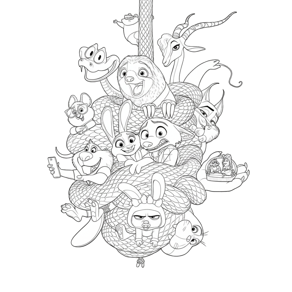 Zootopia 2 páginas para colorear gratis 1