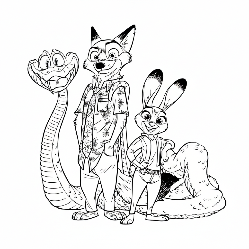 Zootopia 2 páginas para colorear gratis 2