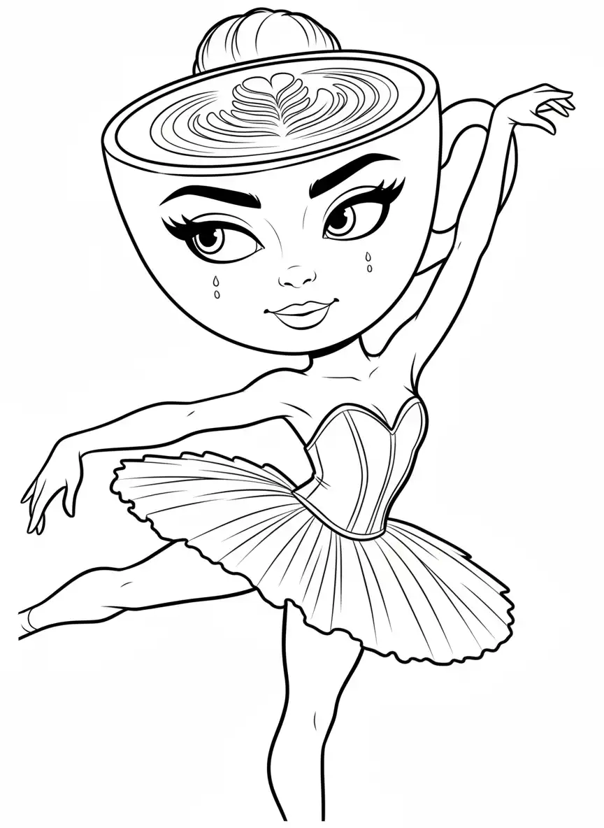 páginas para colorear gratis Ballerina Cappucina