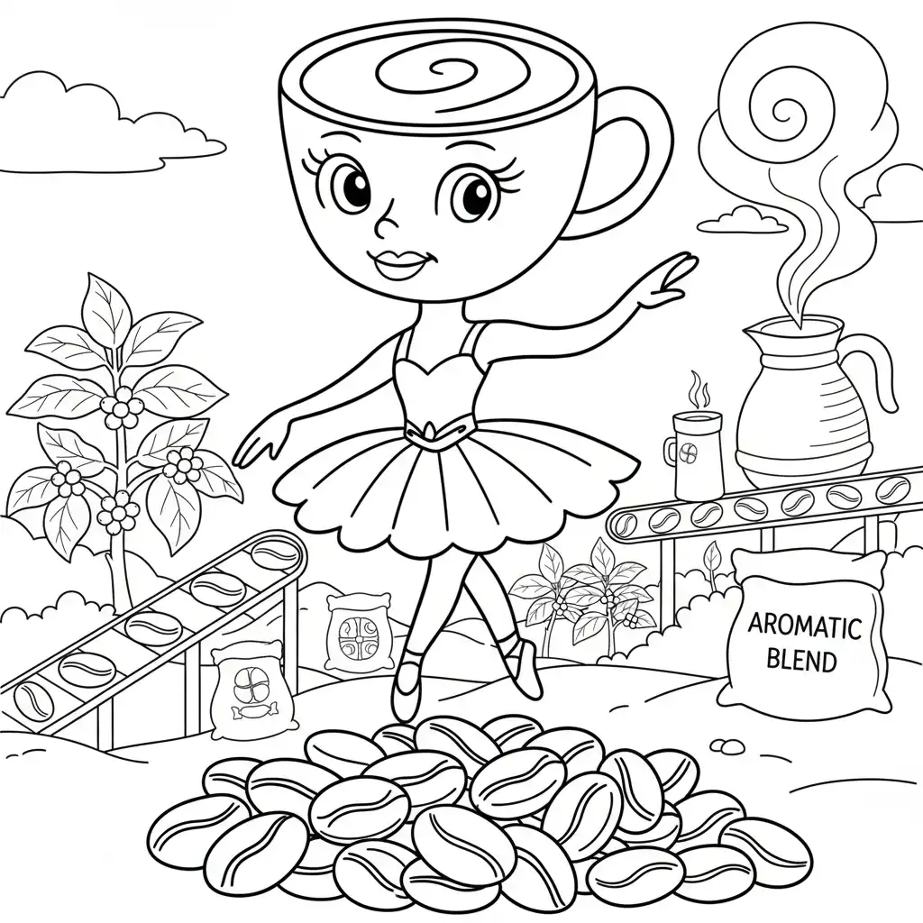 páginas para colorear imprimibles gratis Ballerina Cappucina 1