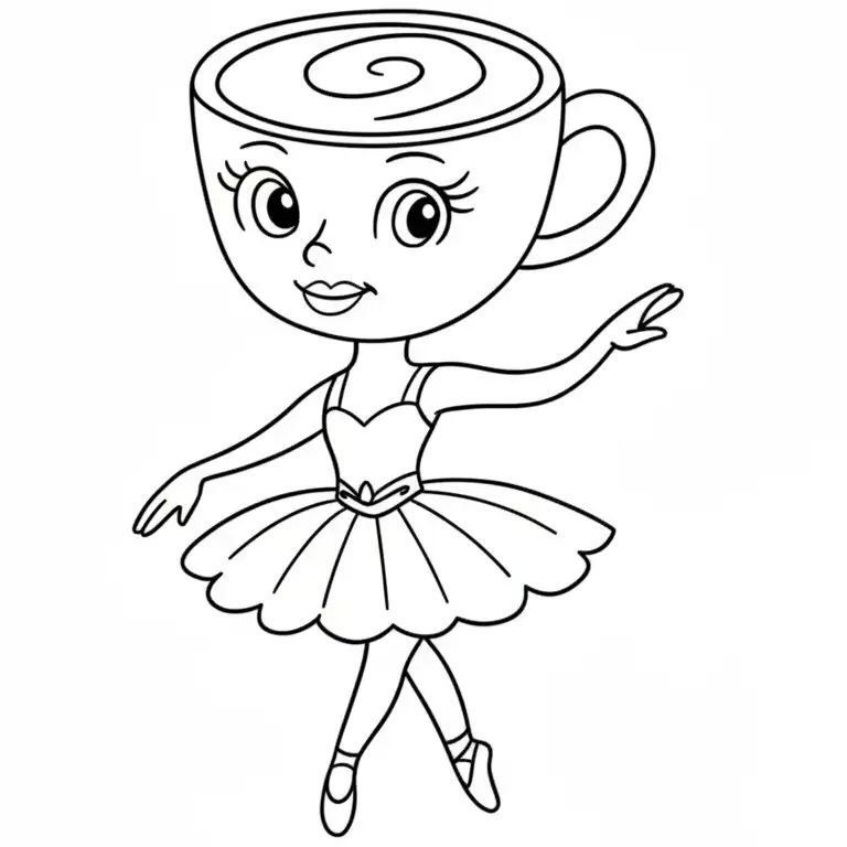 Ballerina Cappucina páginas para colorear fáciles
