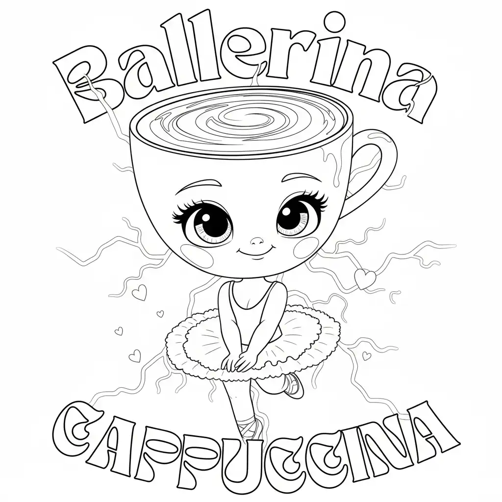 páginas para colorear imprimibles gratis Ballerina Cappucina