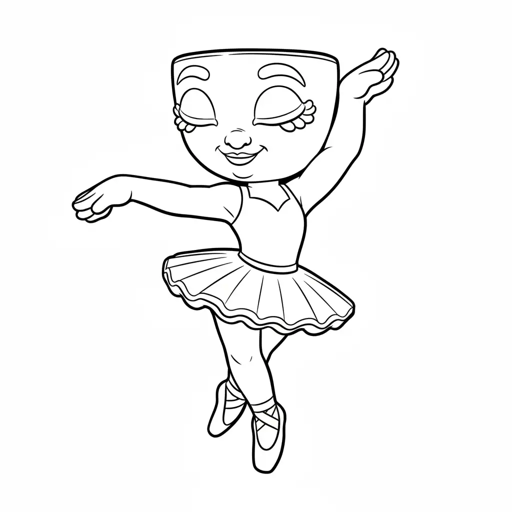 felices páginas para colorear Ballerina Cappucina 1