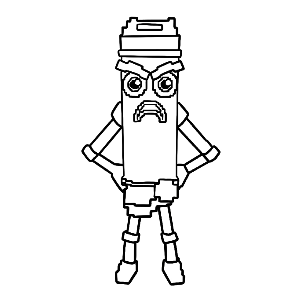 páginas para colorear gratis Bambu Bambu Sahur para adultos