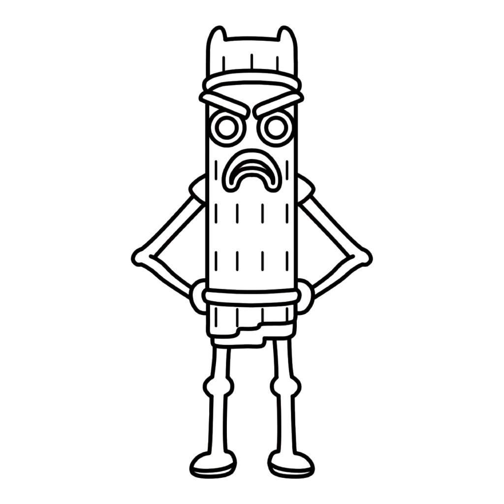 páginas para colorear detalladas de Bambu Bambu Sahur para adultos