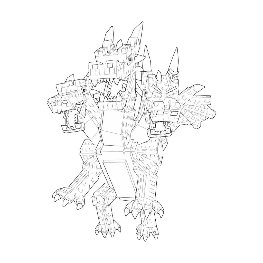 páginas para colorear detalladas de Hydra Dragon Cannelloni para adultos