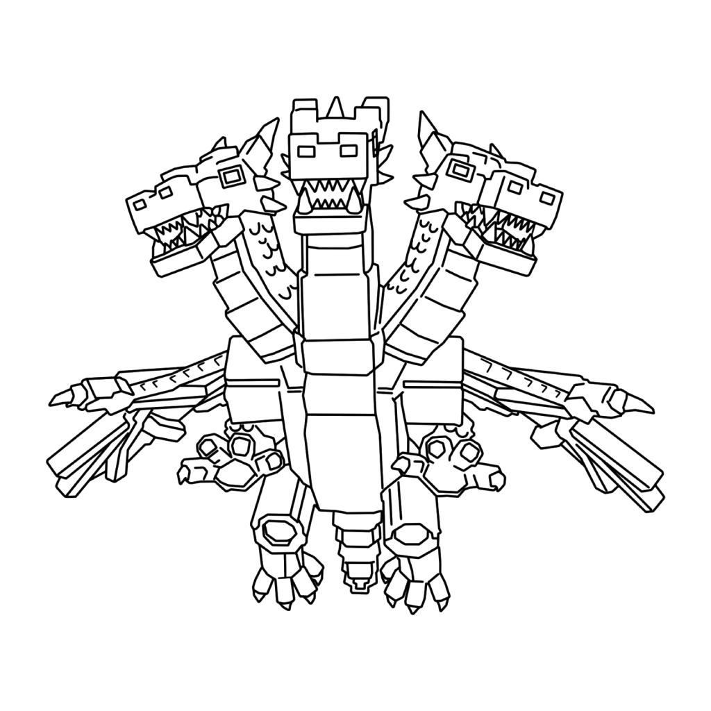 páginas para colorear fáciles de Hydra Dragon Cannelloni