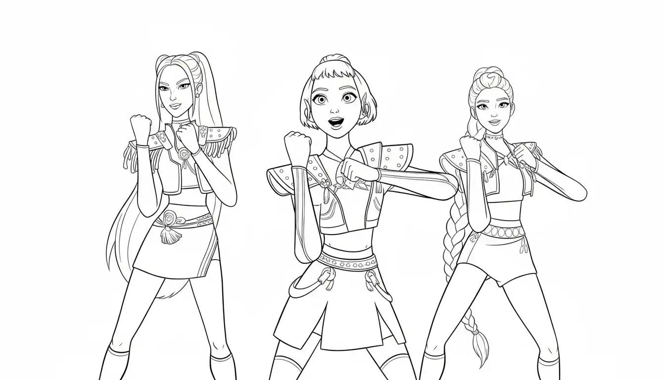 lindas páginas para colorear KPop Demon Hunters