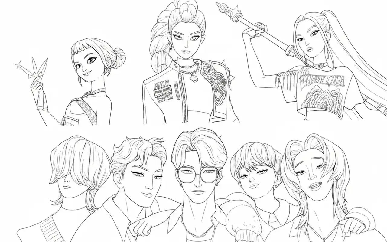 KPop Demon Hunters dibujos para colorear grinch